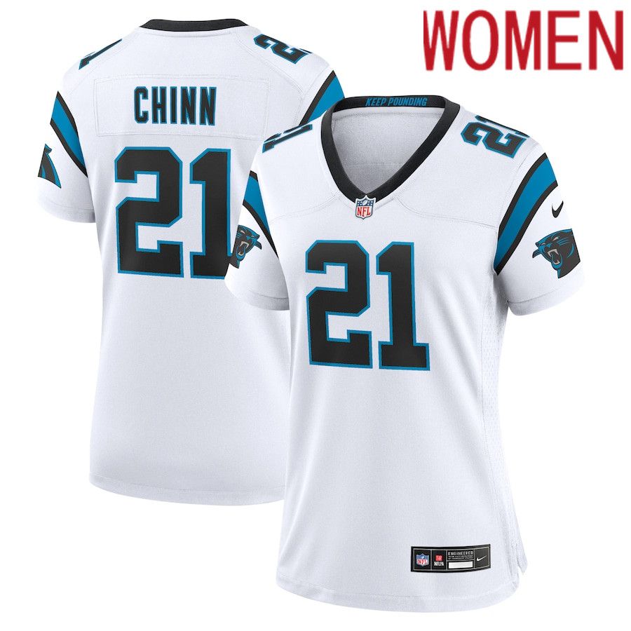 Women Carolina Panthers 21 Jeremy Chinn Nike White Player NFL Jersey